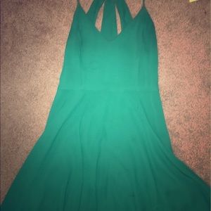 Green strapped dress