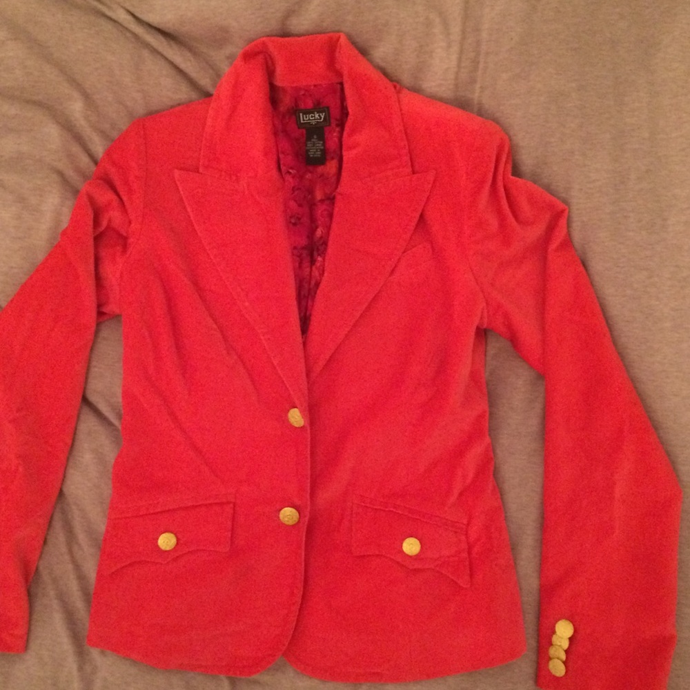 Orange "Velvet" Lucky Brand Blazer S