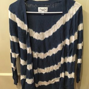 blue stripped cardigan