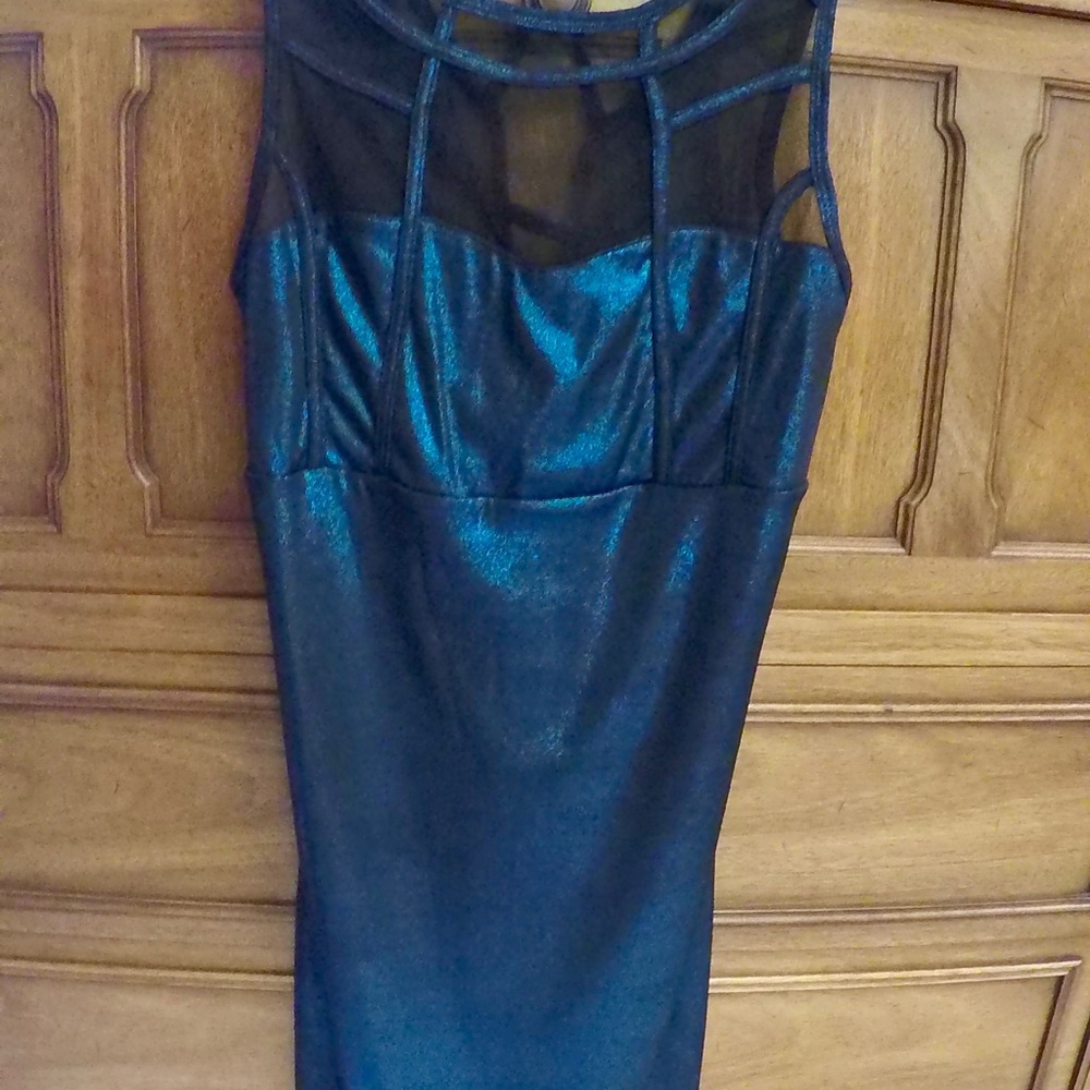 Blue Metallic Dress - Picture 6 of 7