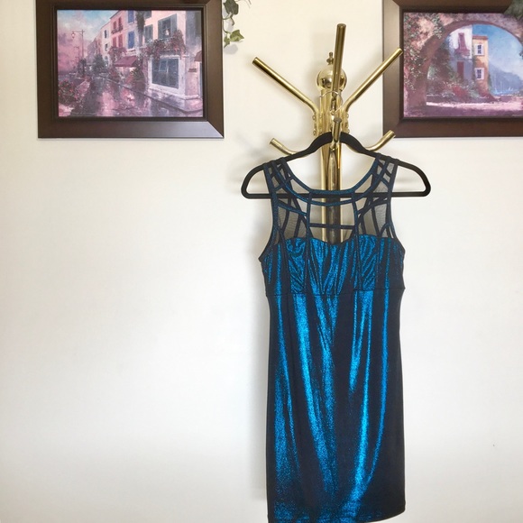 Blue Metallic Dress - Picture 2 of 7