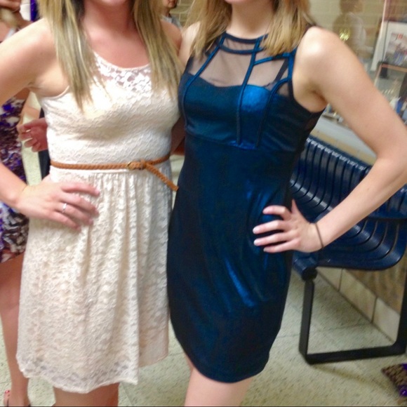 Blue Metallic Dress - Picture 3 of 7