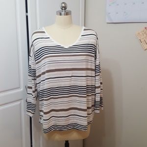 Striped j jill 3/4 sleeve tee