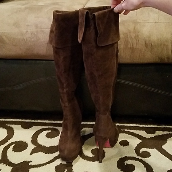 Suede high heel boots - Picture 2 of 6