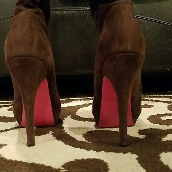 Suede high heel boots - Picture 4 of 6