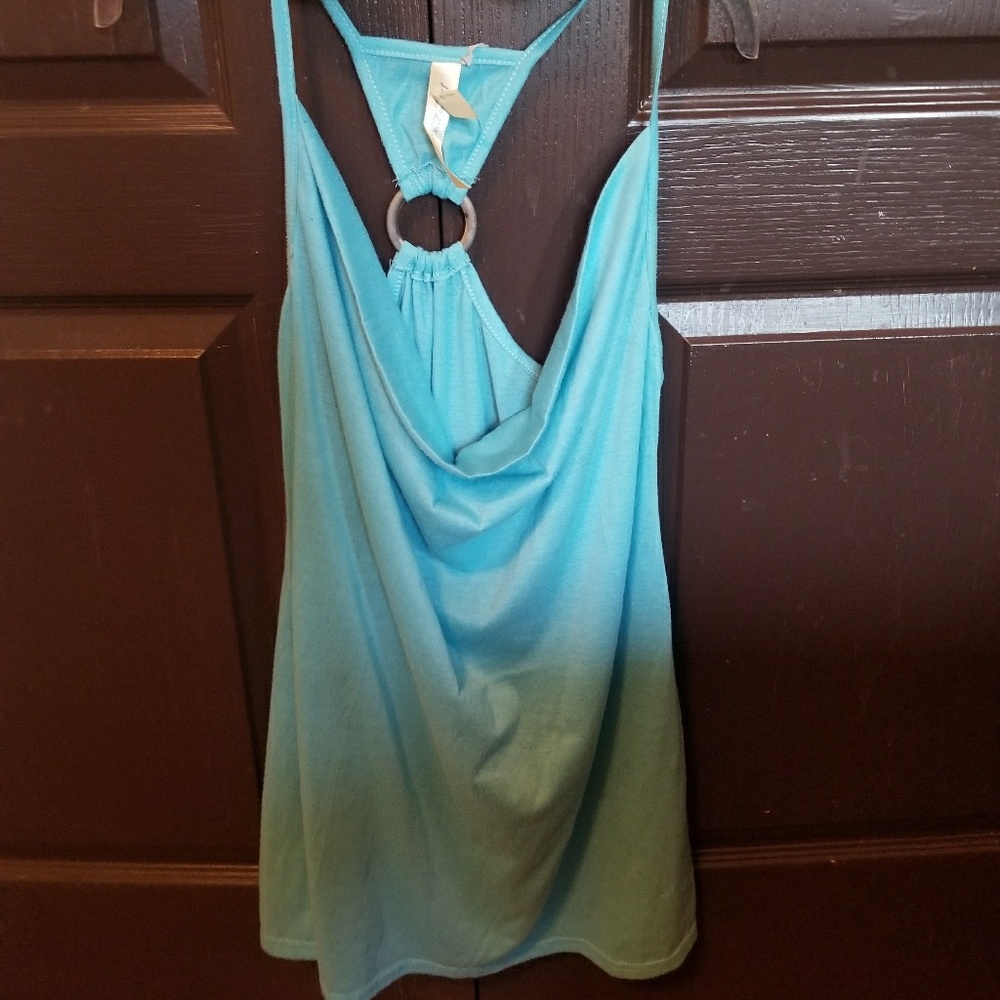 ***SOLD***Aqua blue swim beach coverup tunic dress