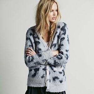 Free People Cheetah Print Sweater / Cardigan