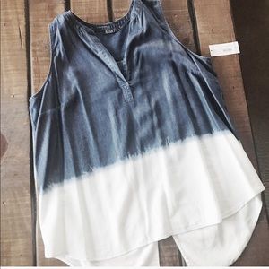 NWT - chambray shirt with white wash on bottom