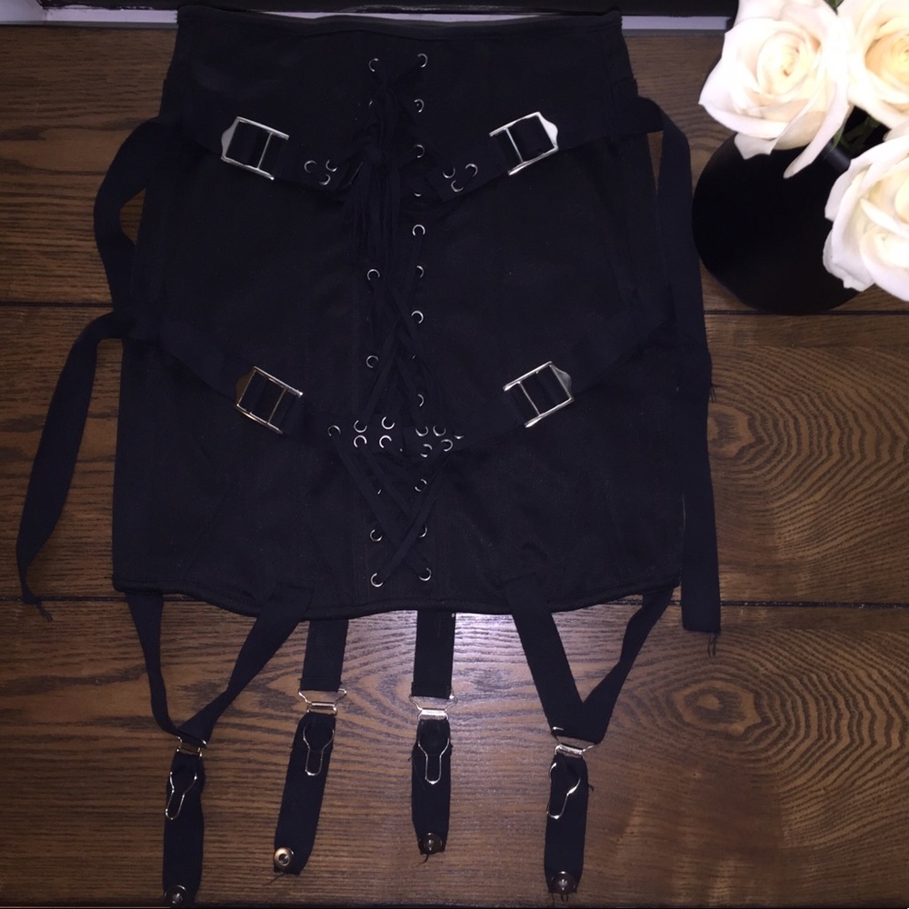 SOLD! UNIF Garter Skirt (Black) Bondage Skirt