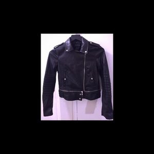 Zara woman's motorcycle jacket faux leather xs