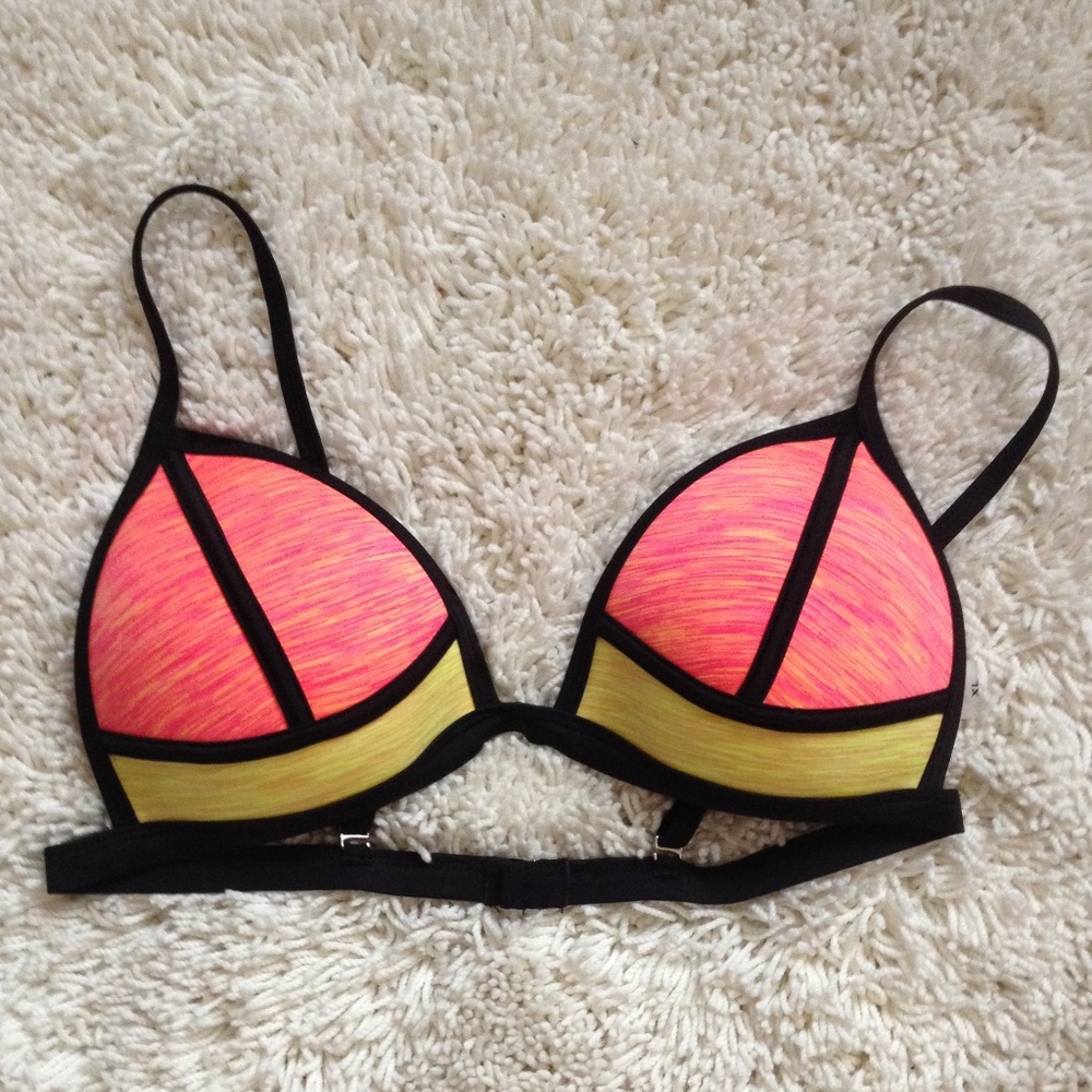 Pink & Yellow Bikini Top