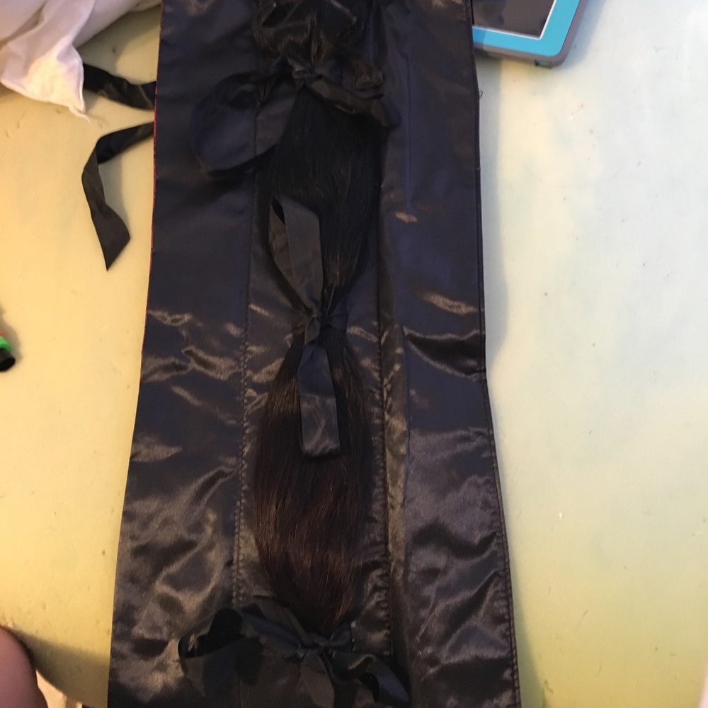 22 inch solid jet black clip in hair extensions