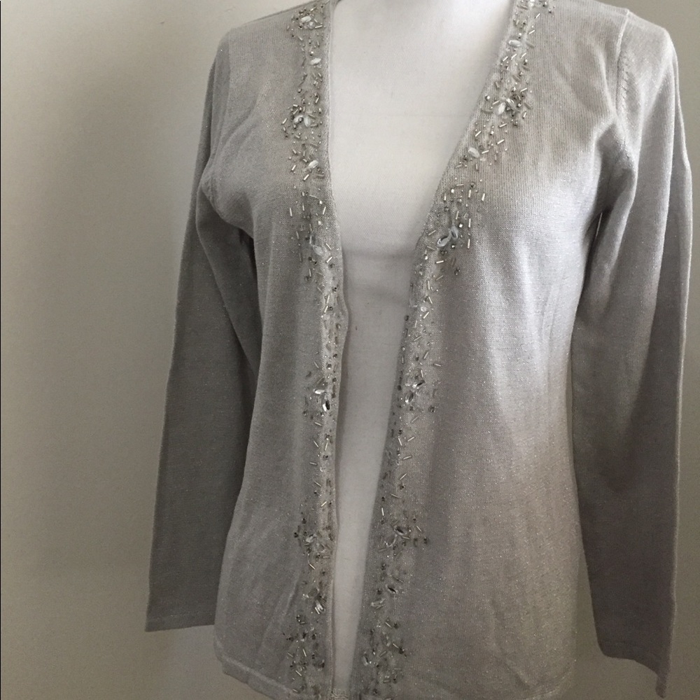 David Brooks Silver beaded cardigan