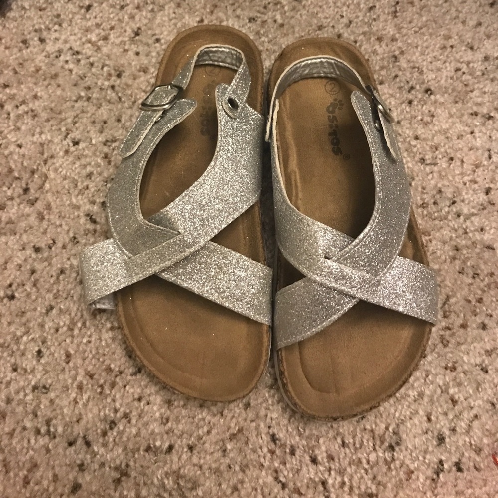 Kids silver sparkle sandals