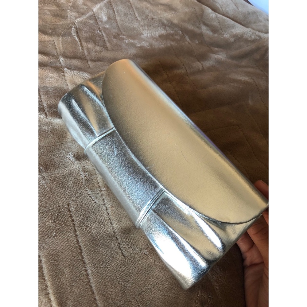 Silver Metallic Clutch Bag / Purse