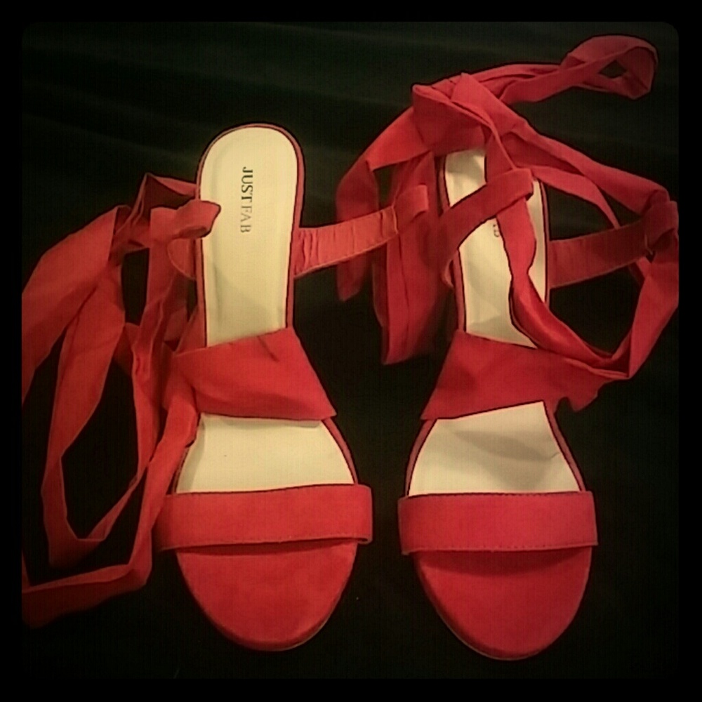 JustFab red high heels