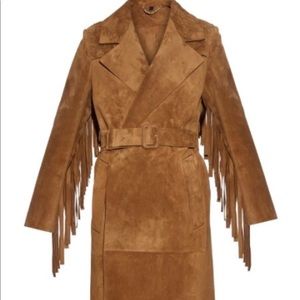 Burberry Prorsum  Fringed suede coat