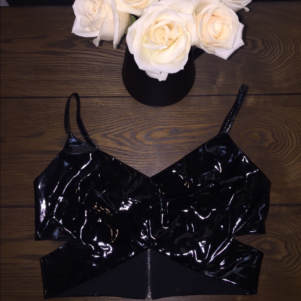 SOLD NASTY GAL Latex Black Bralette SOLD