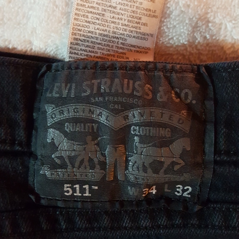 511 Levi Strauss 99%cotton BLACK JEANS