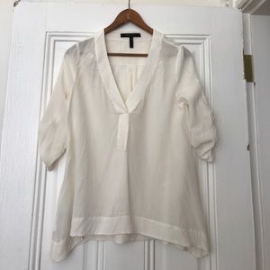 BCBG MaxAzria Silk cream colored blouse