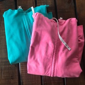 2 gently worn zip-up hoodies