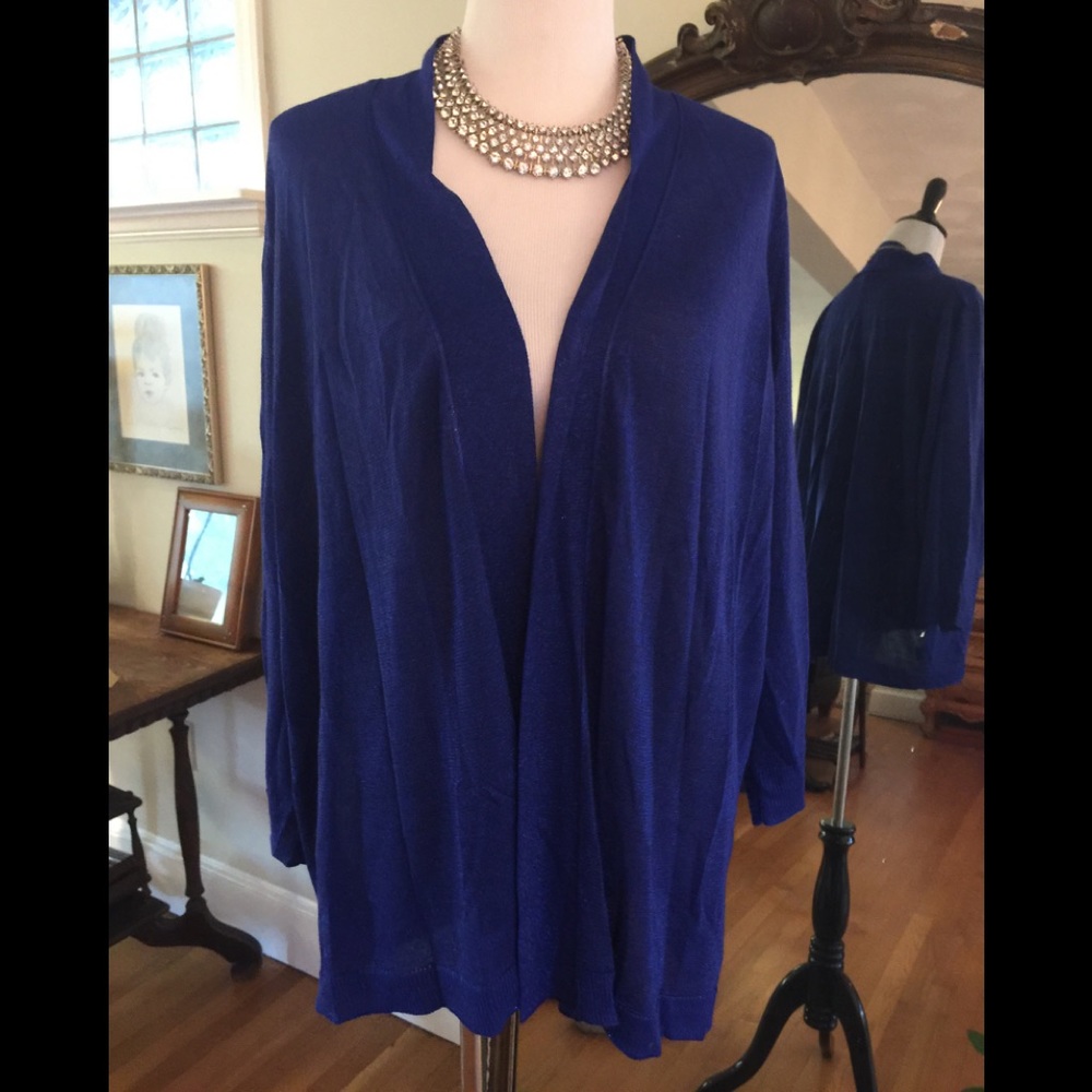 Shimmery blue swing cardigan