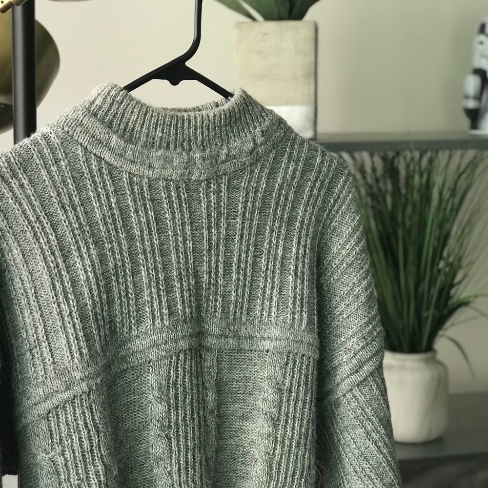 Grey Knit Cozy Faux Turtle Neck