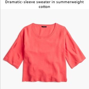 J. Crew Dramatic Sleeve Cotton Sweater