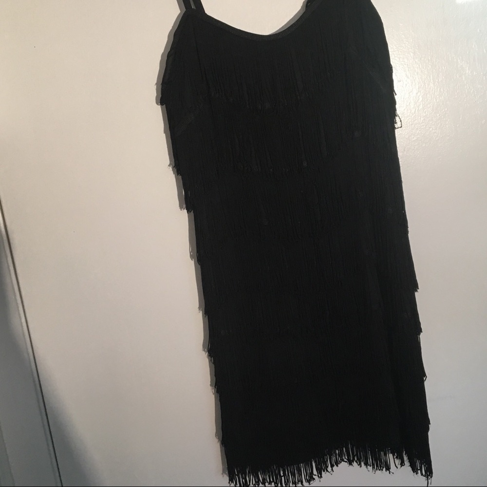 Black fringe dress
