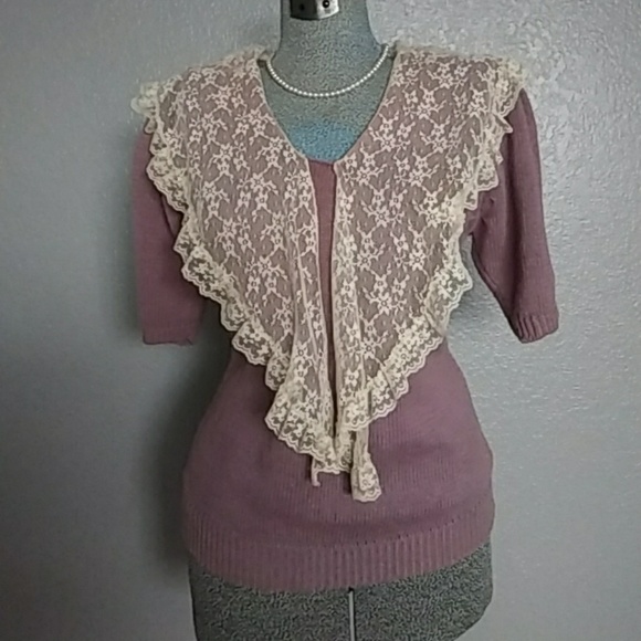 Vintage 80's lace sweater - Picture 3 of 8