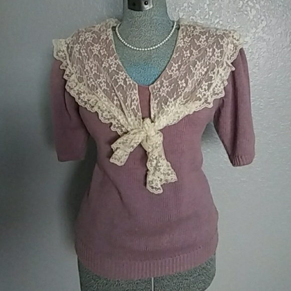 Vintage 80's lace sweater - Picture 2 of 8