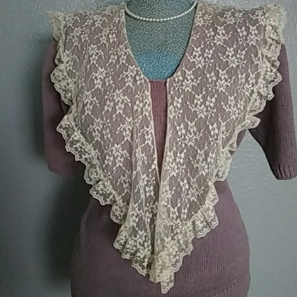 Vintage 80's lace sweater - Picture 6 of 8