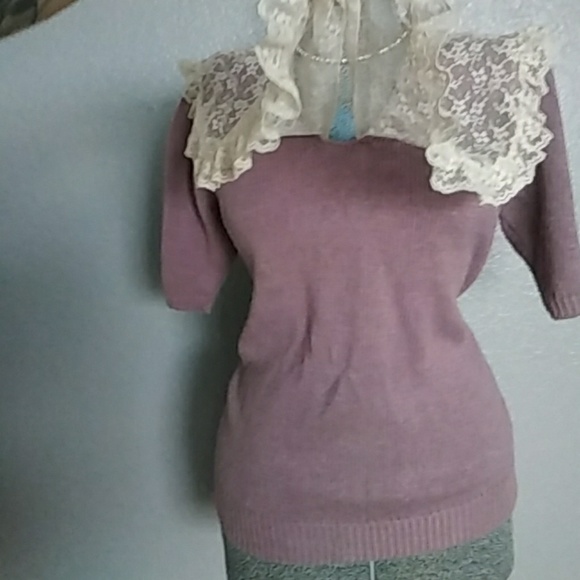 Vintage 80's lace sweater - Picture 7 of 8