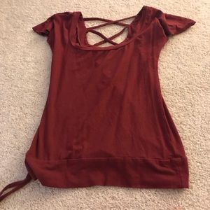 Nomads hemp wear cris cross back red top small