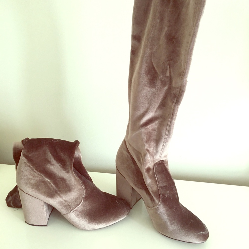 Over the knee velvet boots size 9