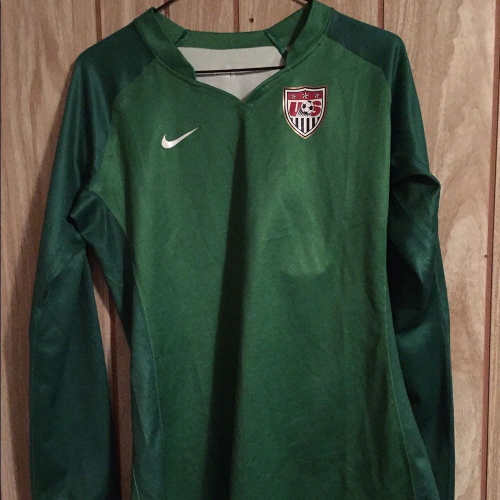 Green Nike soccer shirt