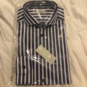 Eton Contemporary-Fit Printed Dress Shirt (L)