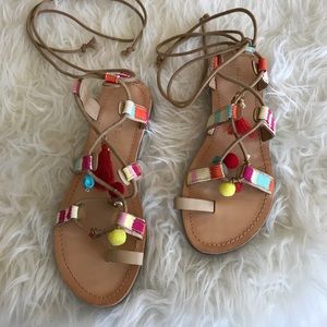 Madden Girl pom pom sandals