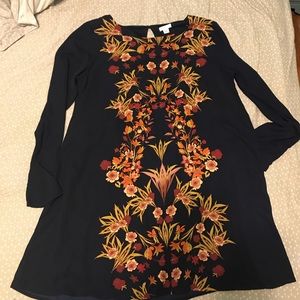Long sleeve navy blue fall dress - NWT