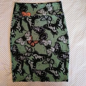 NWOT LulaRoe Cassie skirt with butterfly print