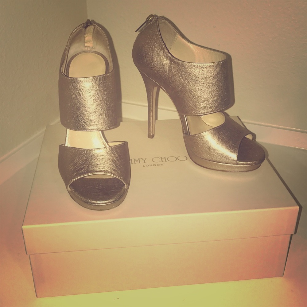 Size 5 Metallic Gold Jimmy Choo heels