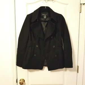 VS Moda Black Pea coat Size 4 NWT