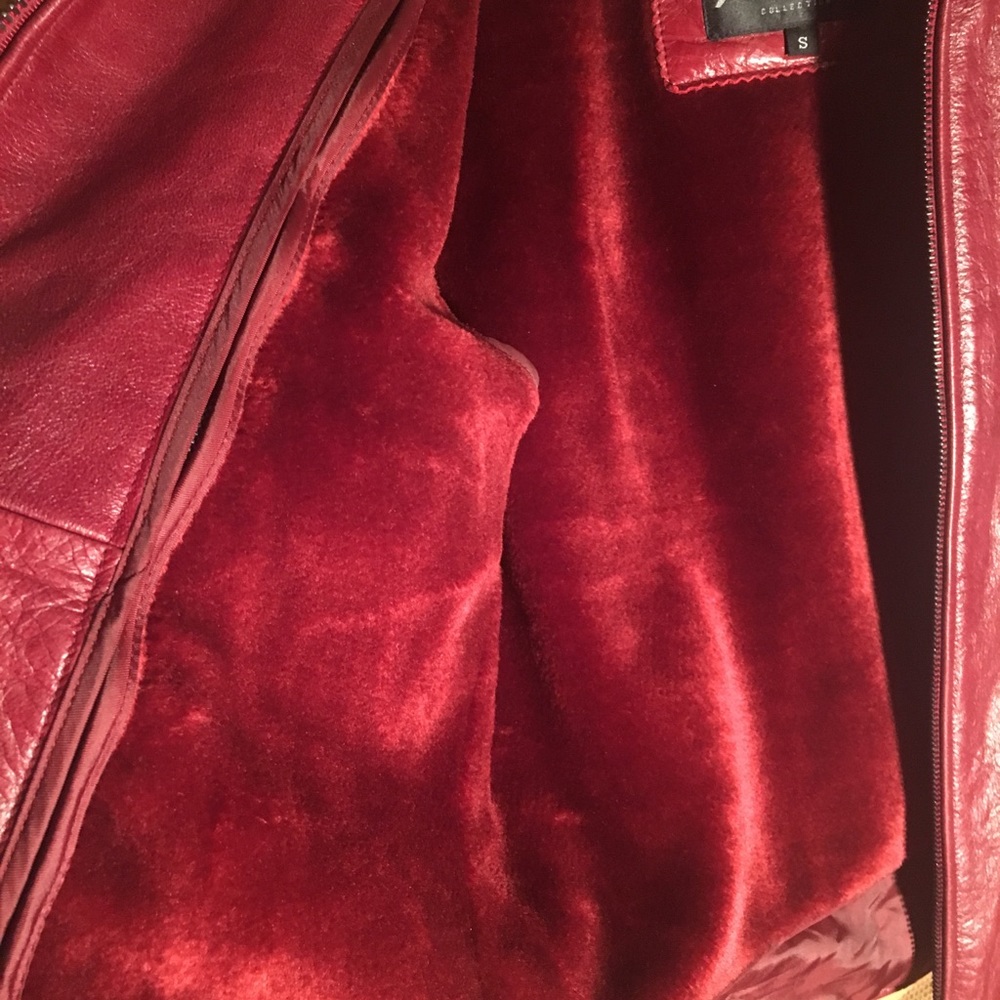 Marcia Burgundy Leather Jacket - Picture 4 of 6