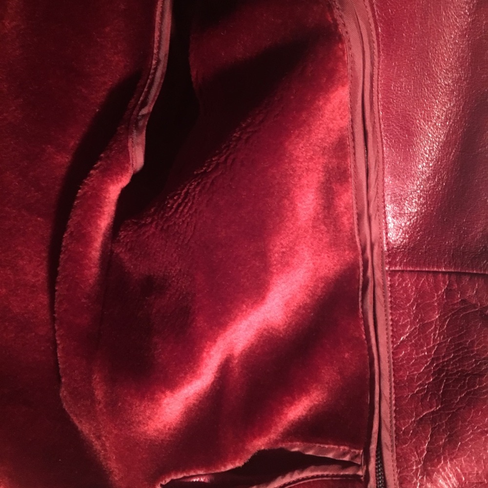 Marcia Burgundy Leather Jacket - Picture 5 of 6