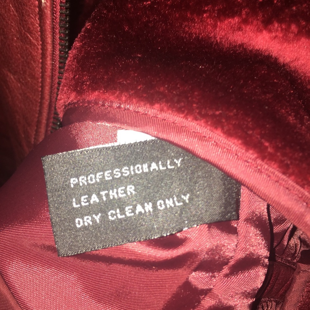 Marcia Burgundy Leather Jacket - Picture 6 of 6