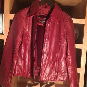 Marcia Burgundy Leather Jacket