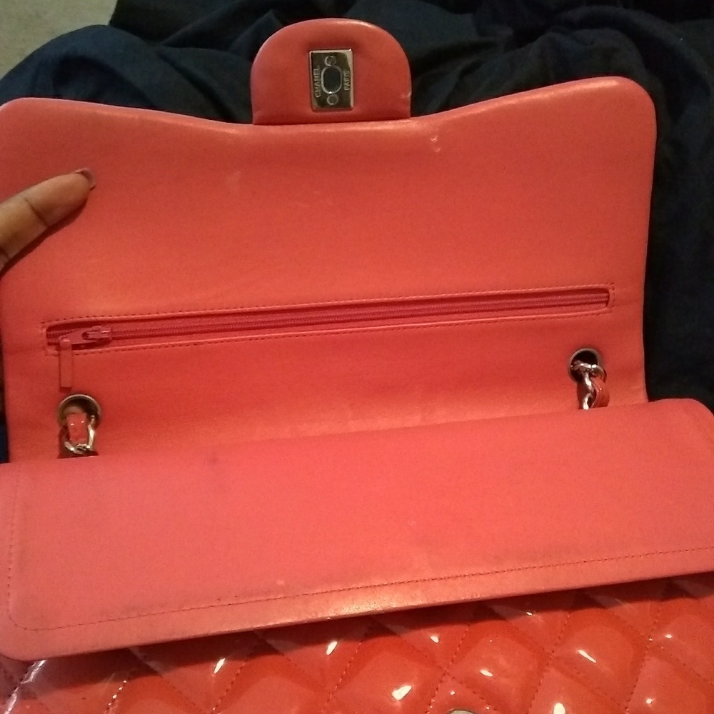 Chanel Classic Double flap quilted patent jumbo - Picture 3 of 8
