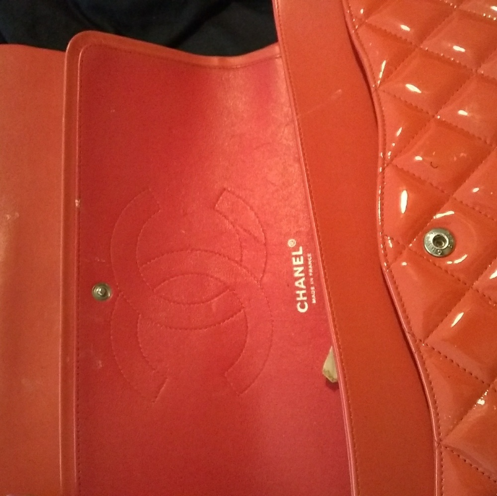 Chanel Classic Double flap quilted patent jumbo - Picture 4 of 8