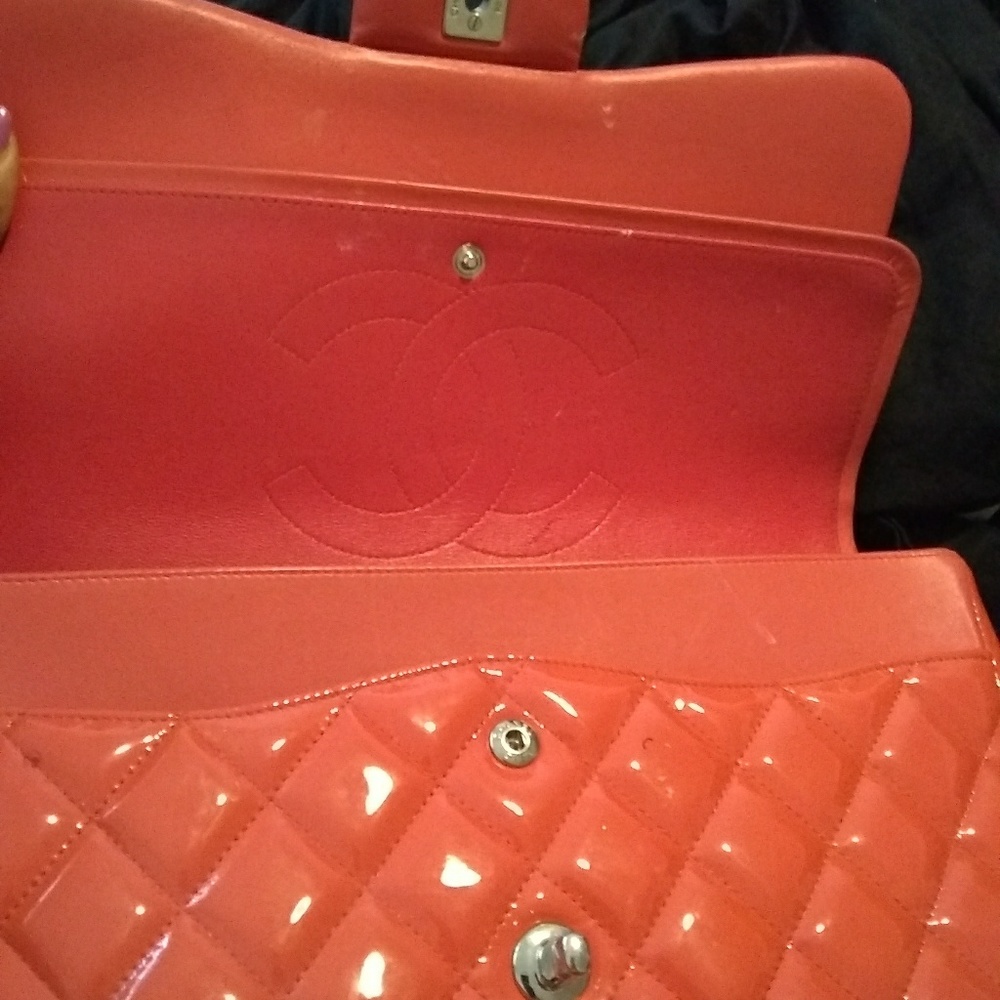 Chanel Classic Double flap quilted patent jumbo - Picture 6 of 8