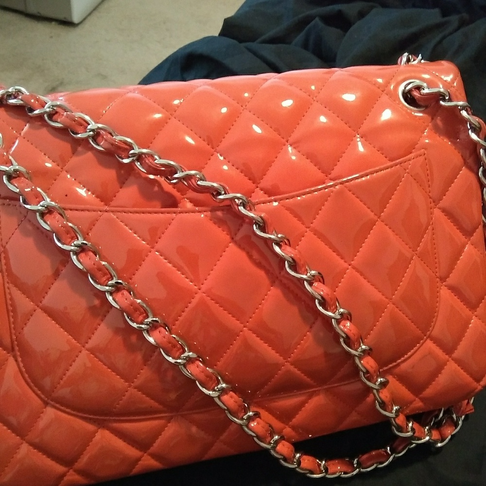 Chanel Classic Double flap quilted patent jumbo - Picture 8 of 8
